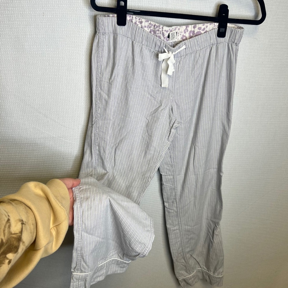 J.Crew Womens Blue White Ticking Stripe Cotton Pajama Pants Small